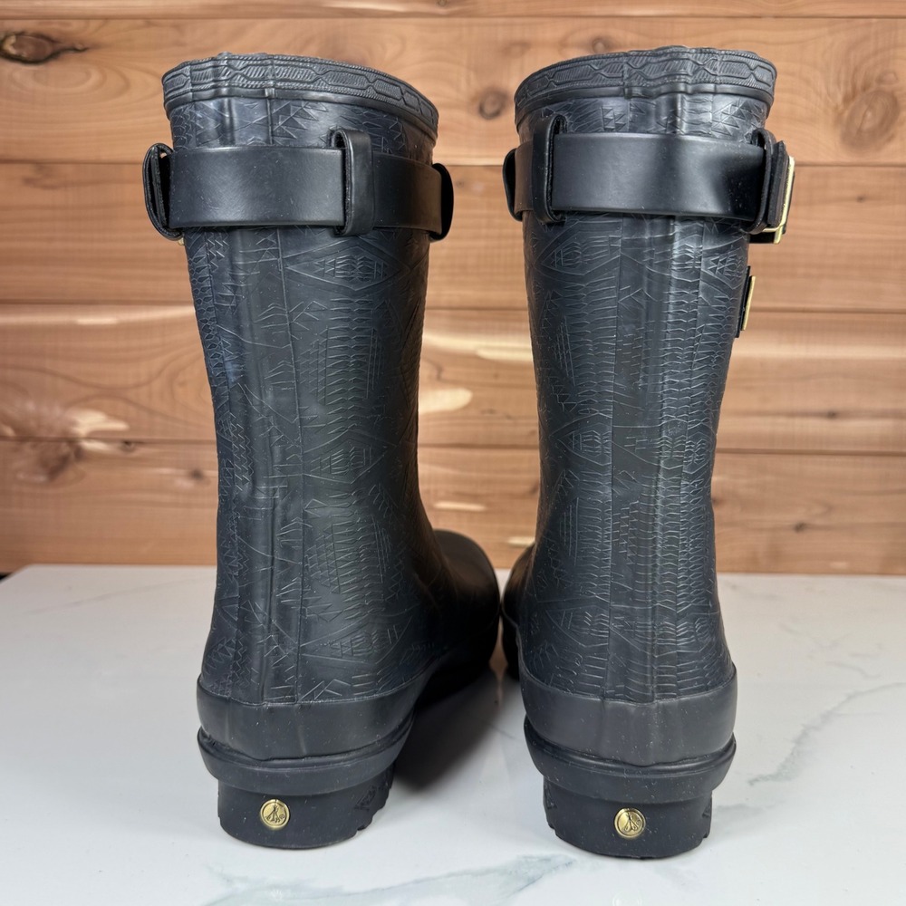 Pendleton Black‎ Geometric Pattern Rubber Rain Bo… - image 5